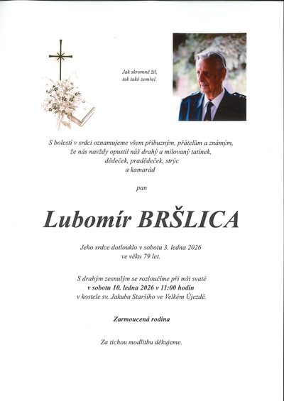 Smuteční oznámení – Lubomír Bršlica