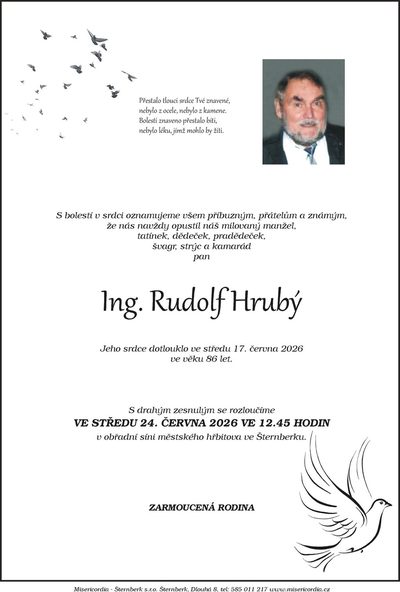 Smuteční oznámení – Rudo Uf