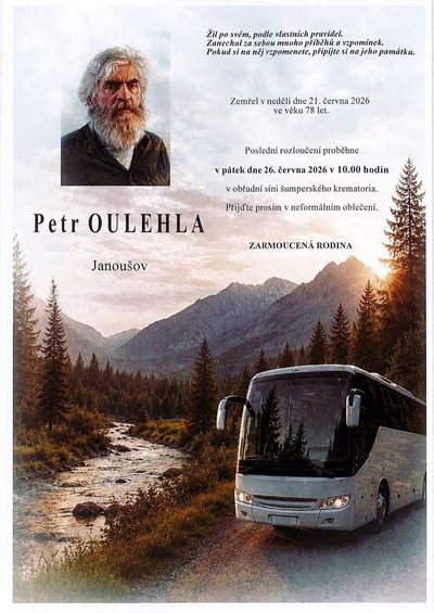 Smuteční oznámení – Petr OULEHLA
