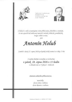 Smuteční oznámení – Antonín Holub