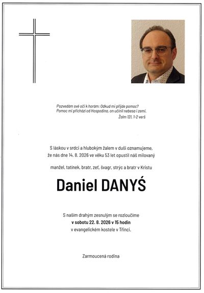 Smuteční oznámení – Daniel Danyś