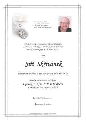 Smuteční oznámení – Jiří Skřivánek
