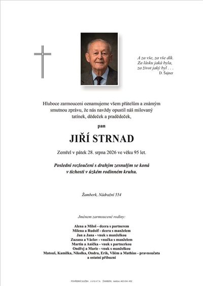 Smuteční oznámení – Jiří Strnad