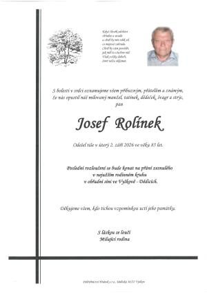 Smuteční oznámení – Josef Rolínek