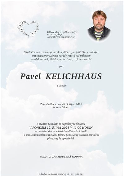 Smuteční oznámení – KELICHHAUS Kelichhaus