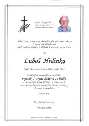 Smuteční oznámení – Luboš Hrdinka