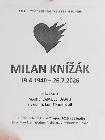 Smuteční oznámení – Milan Knížák