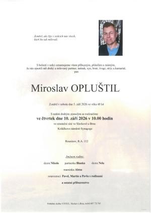 Smuteční oznámení – Miroslav Opluštil