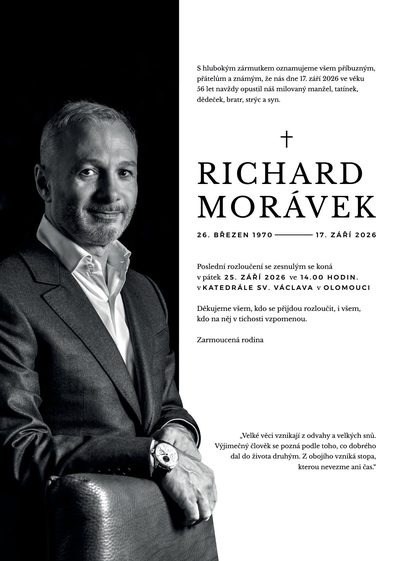 Smuteční oznámení – Richard Morávek