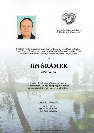 Smuteční oznámení – V Ráz